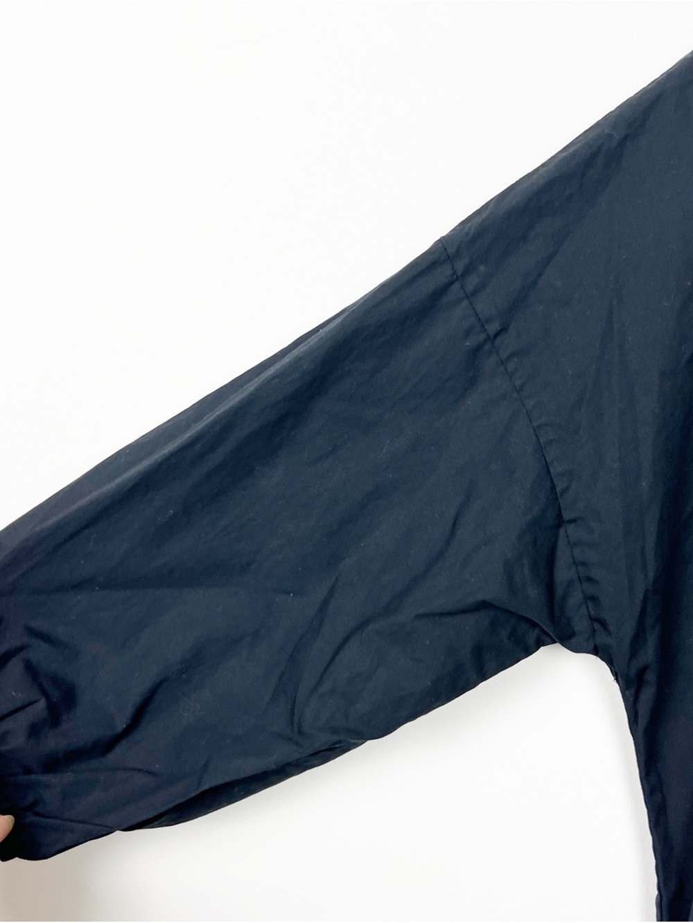 Erica Tanov Black Tynan Lightweight Cotton Poplin Long Sleeve Shift Dress M - Picture 6 of 8